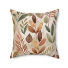 Autumn Botanical Square Pillow + Cover - Fall Accent Cushion - Cozy Home Decor