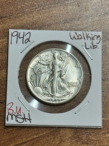 1942 P WALKING LIBERTY HALF DOLLAR STUNNING BU UNCIRCULATED MS++ COIN (Raw14500)