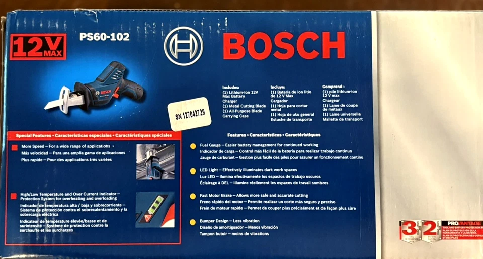 Bosch PS60-102 12V Reciprocating Saw KIT NEW - Image 2 of 4