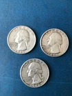 3 us silver quarters: 1960-D; 1961-D; 1962-D; free delivery