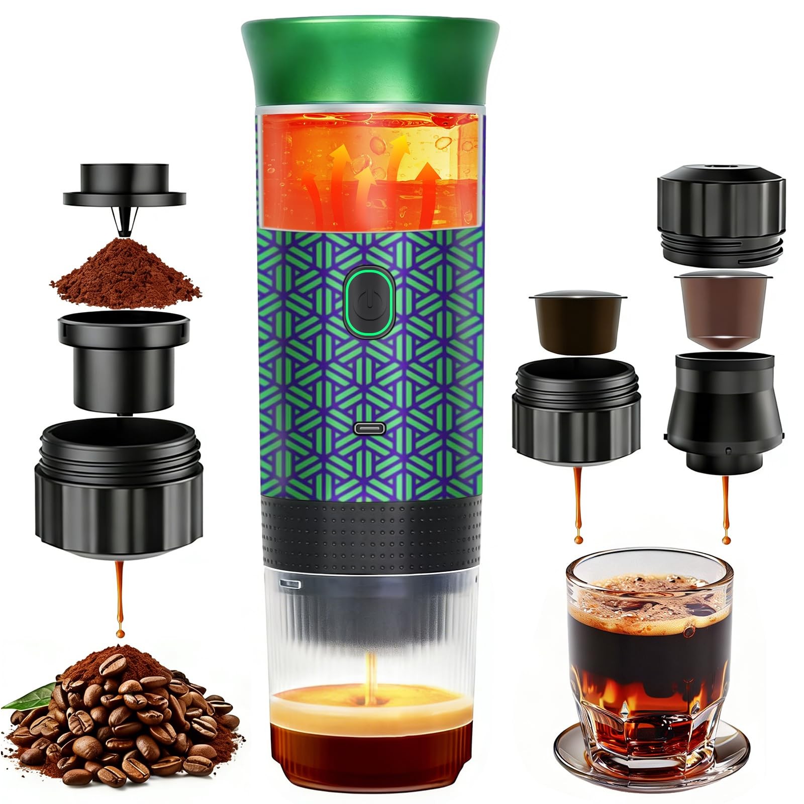Gift Set For Camping,battery Powered Portable Electric Espresso ...