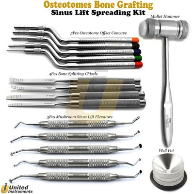 Osteotomes Surgery Sinus Lift Mushroom Elevators Dental Ridge Splitting Chisels