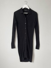 Uniqlo +J Jil Sander Black Pinstripe Long Sleeve Button Up Shirt Dress Size L