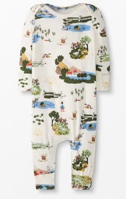 Hanna Andersson Duck Pond Organic Cotton One Piece Romper Pajamas Sleeper 3T