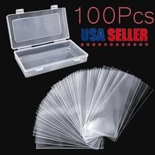 100 Pack Currency Sleeves with Case US Dollar Paper Bill Money Holders Protector