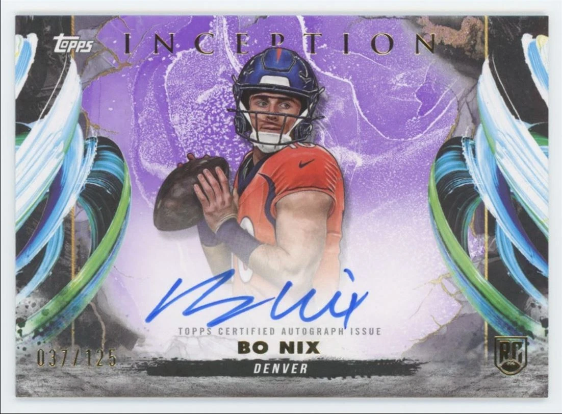 Bo Nix Topps Inception Rookie Autograph Variations #RAVBN Purple