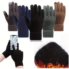Thermal Knitted Gloves Warm Winter Touch Screen Full Finger Mittens Men Women