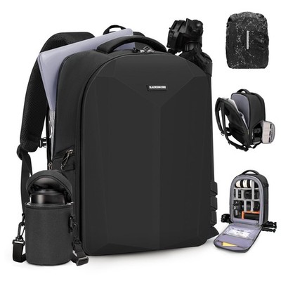 RAINSMORE Camera Backpack Hard Shell for DSLR/SLR 12.2'' x 8.6'' x 17.3'', Black 