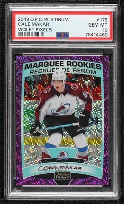 2019 O-Pee-Chee Platinum Violet Pixels Cale Makar PSA 10 GEM MT Rookie RC 0yq3