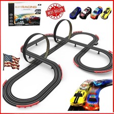 Slot Car Race Track Set Electric Powered Race Track Dual Racing Car Track Set...