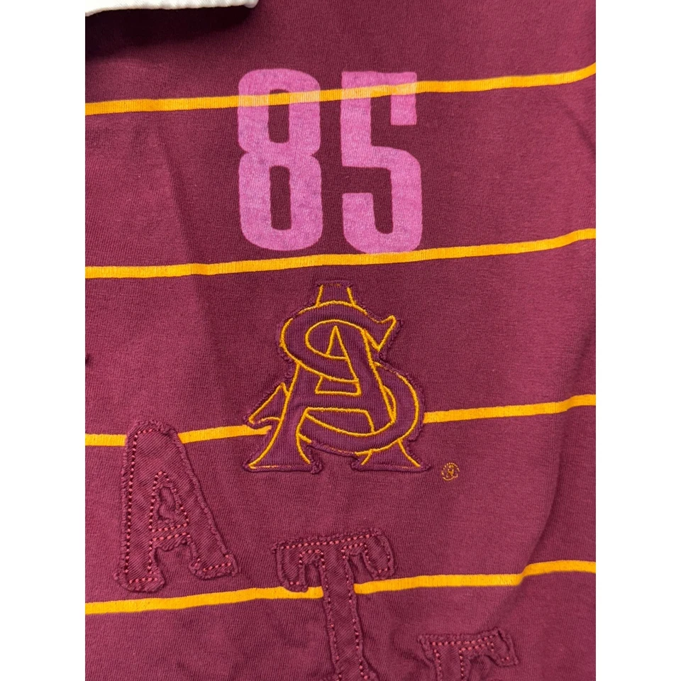 Red Jacket Arizona State Sun Devils Rugby Shirt Striped Long Sleeve Size L - Image 4 of 4