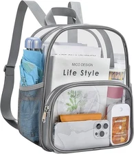Heavy-Duty Clear Mini Backpack for Stadium/Concert/Sports Events Carry Bags