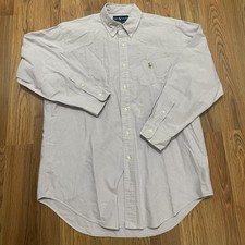 Ralph Lauren Yarmouth Shirt Mens 16-33 Lavender Oxford Cloth Button Down OCBD