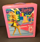 Nice 1989 Vintage Mattel Barbie Doll Pink Carrying Case Double Closet Trunk Used