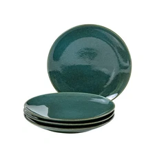 4 PCS Set 8 Inch Olive Ceramic Dinner Plates Scratch Resistant Serving Dish