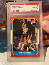 1986 Fleer Tom Chambers PSA 10 Rookie Card. rookie card picture