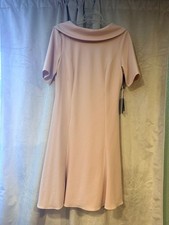 Adrianna Papell Knit Crepe Roll Collar Dress Blush Size 10