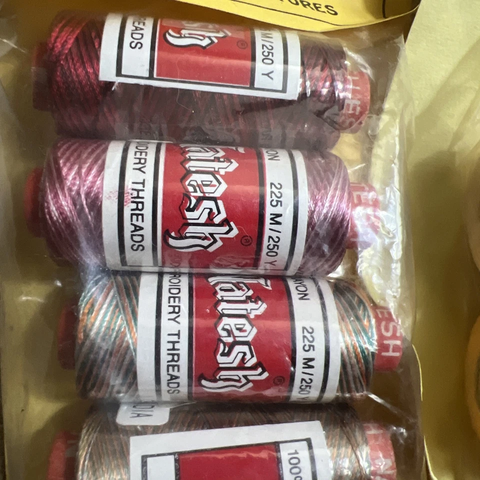Lot Of New Vintage Natesh Rayon Embroidery Thread Orange Purple Green Variegated - Image 3 of 4
