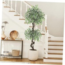 Artificial Ficus Tree for Home Decor Indoor,5 ft Faux Floor Tree 5ft Green
