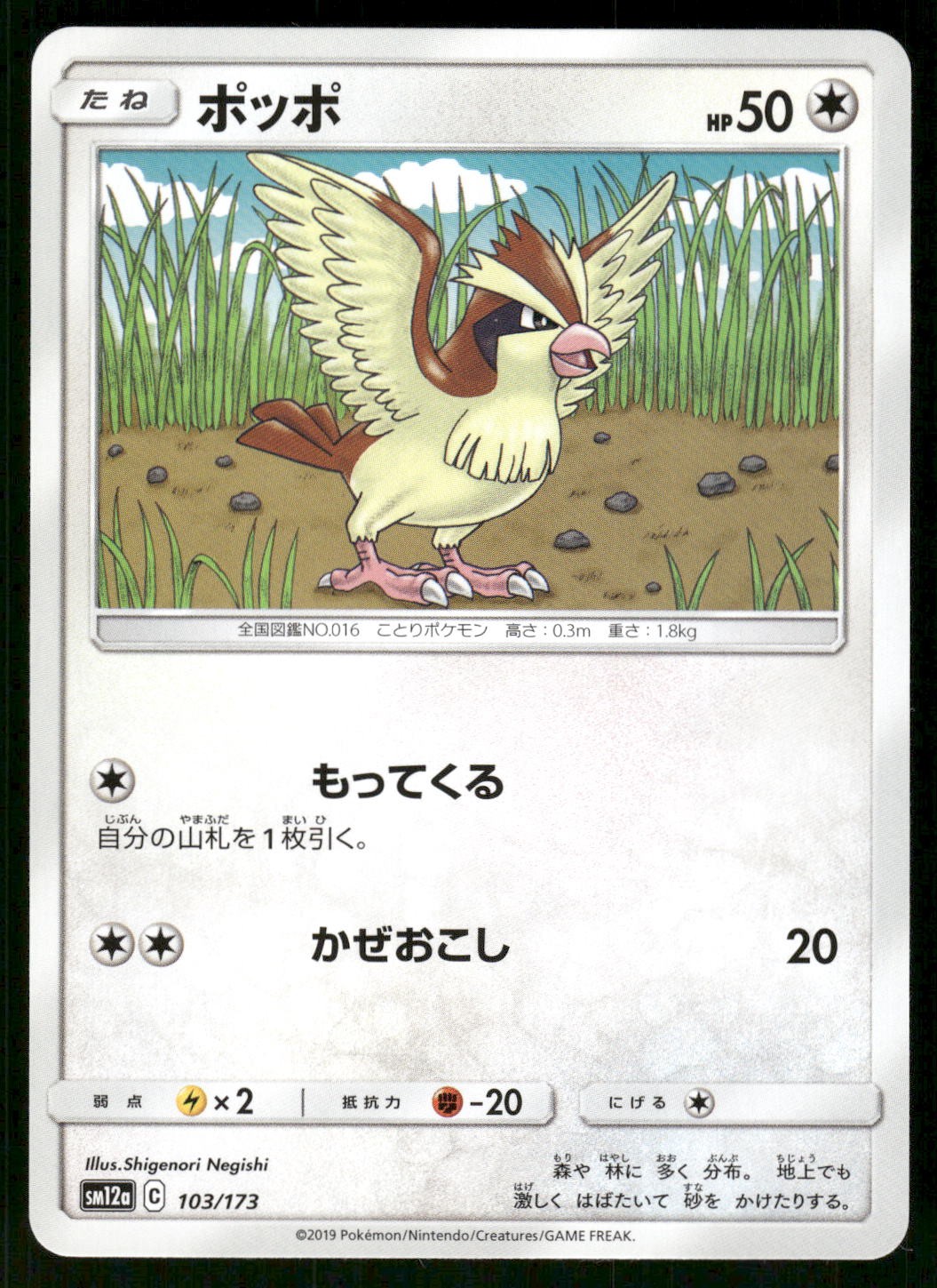2019 Near Mint Pokemon Pidgey 103/173 Tag All Stars SM12A Japanese