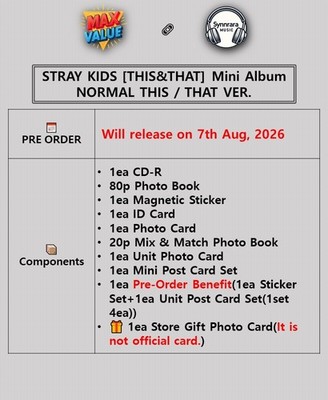 STRAY KIDS [THIS & THAT] Mini Album CD+2 Book+ID+2 Photo Card+Card