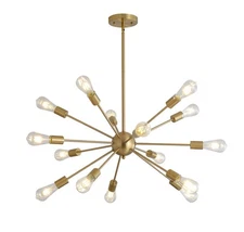 Mid-Century Sputnik Chandeliers 15-Lights, Modern Semi Flush Mount Ceiling Li...