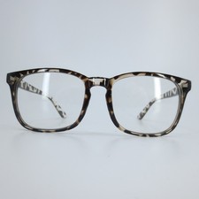 8082K C3 Square Animal Print Eyeglass Frames Brown Cream 53-18-145