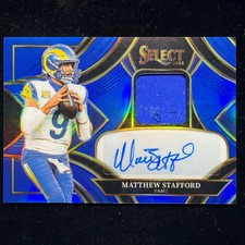 2025 Panini Select- Signature Memorabilia Blue Prizm Matthew Stafford /149 RAMS