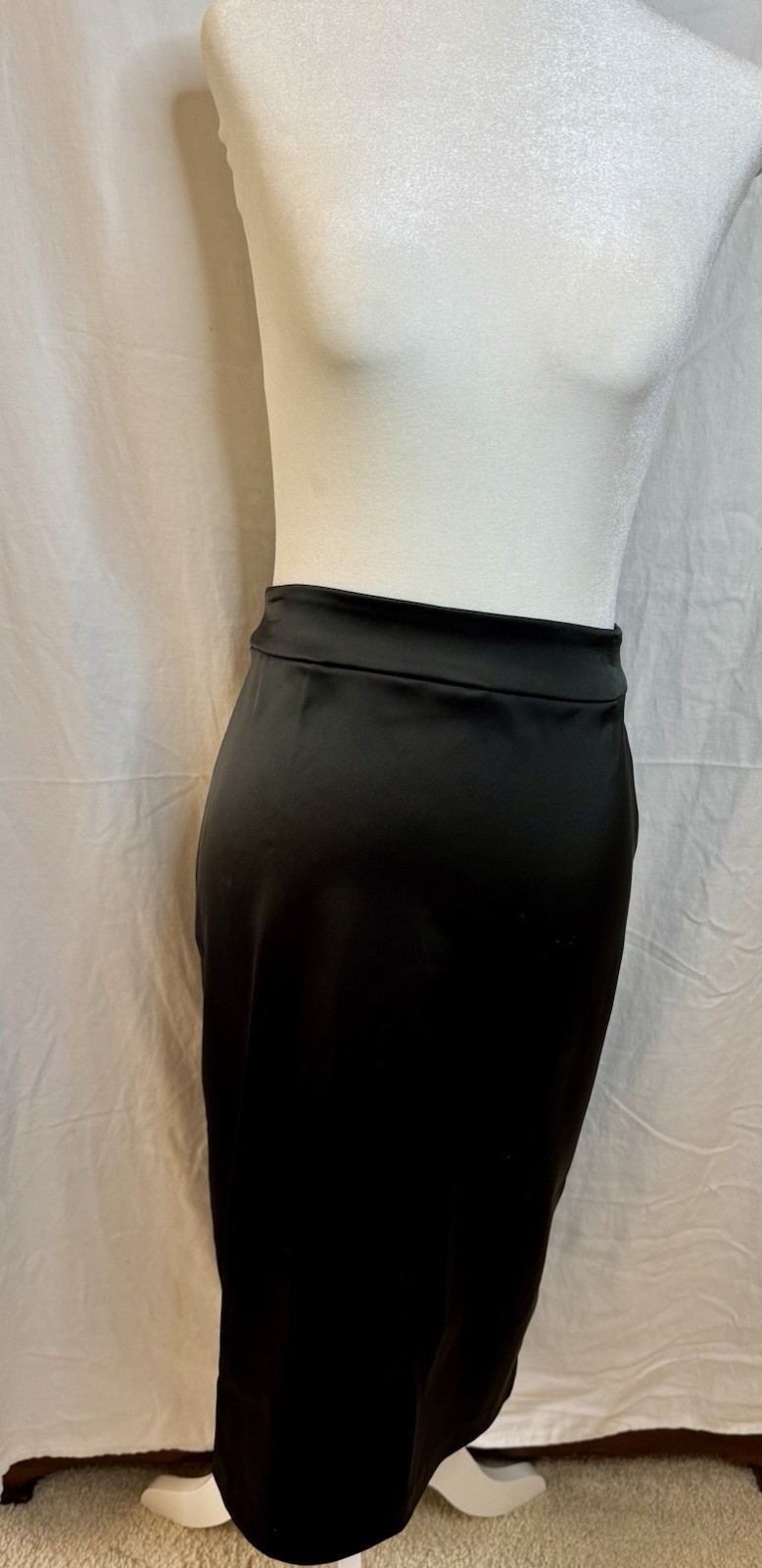 Tadashi Shoji Skirt Womens 8 Black Satin Stretch Pencil Formal Office Career