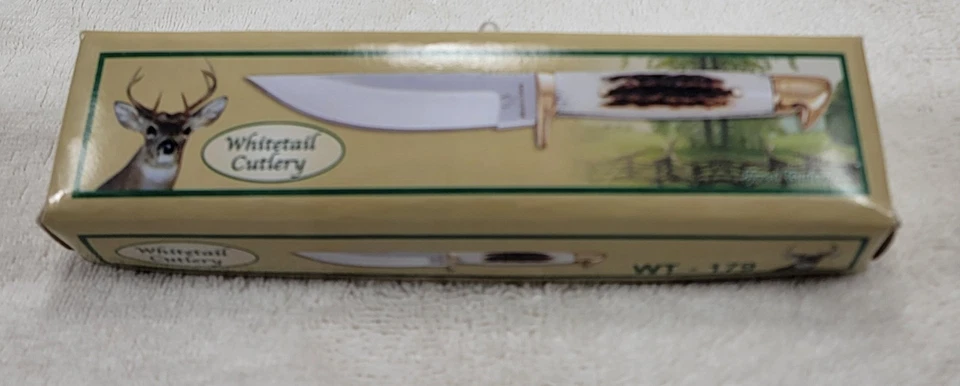 Cubiertos cola blanca WT-179 mango de ciervo alemán acero inoxidable hoja de transporte diario Foto 4 de 4