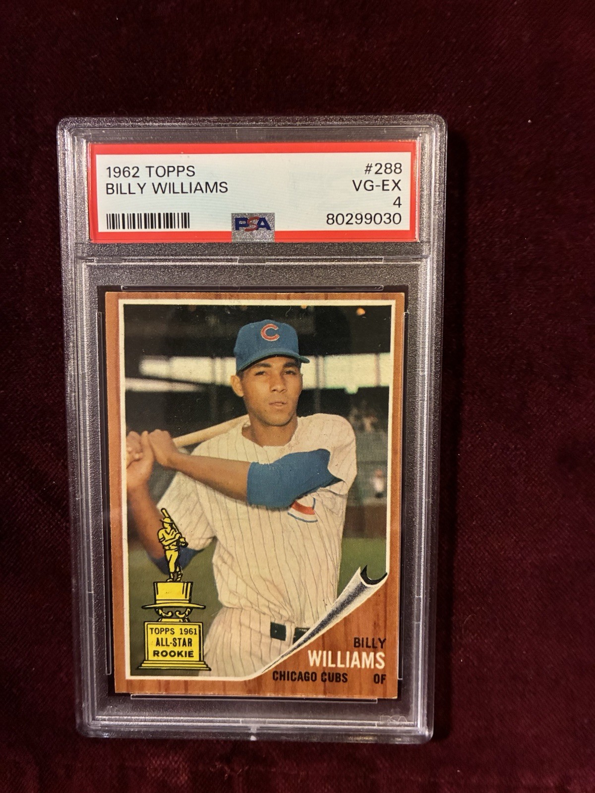 1962 Topps Billy Williams #288 PSA 4 VG-EX, Undergraded