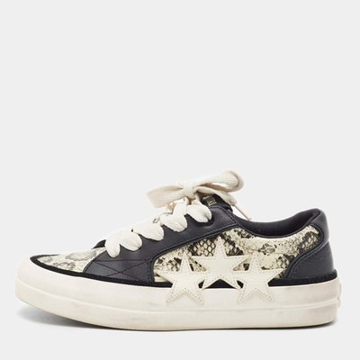 Amiri Sunset Skate Size 43 Two Tone Snakeskin Embossed and Leather Lace Up