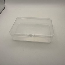 Clear Plastic Storage Container Box Hinged Lid Art Jewelry Making Organizer