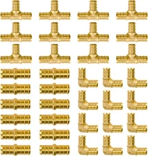 Pex Fittings 1/2 Inch, 36 PCS SUNGATOR Inch 1/2" B, 36 Pack, Copper 