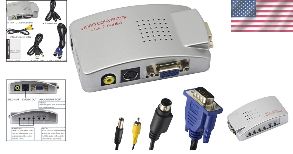Universal VGA to RCA Video Converter: Simplify Connections for Your Devices - Image 2 of 4