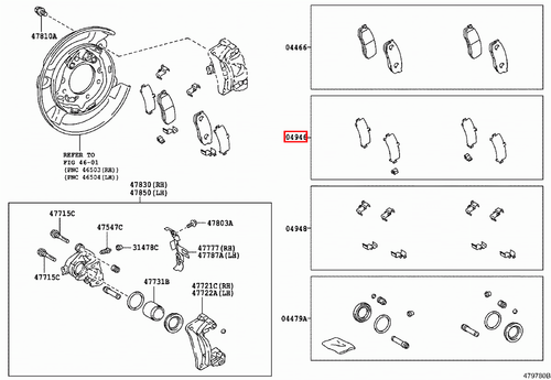 Genuine Toyota 4Runner TRN285 TRN280 GRN285 GRN280 Rear Disc Brake Pad Shim Set - Bild 7 von 9