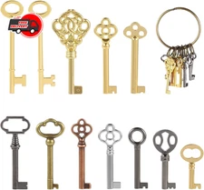 12PCS Hollow Barrel Universal Skeleton Key for Vintage Furniture and Locks