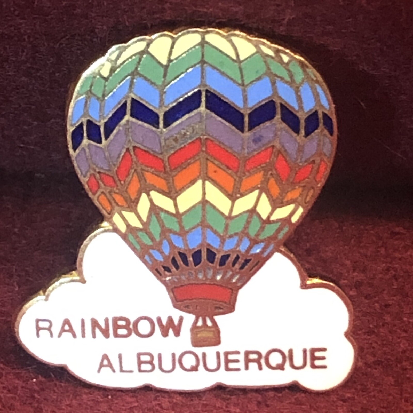 Vintage Rainbow Albuquerque Hot Air Balloon Pin 1980'… Gem
