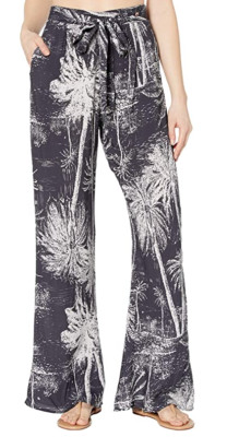 Maaji Washed Black Palm Moonbeam Kiss Pants L63229 Womens Size Large
