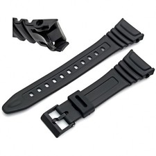 Watch Strap  Flexible Black Resin  to fit Casio  W96 W-96H W96H  577EA1