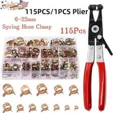 1/115X Hose Spring Clamps 6-22mm Fastener Fuel Water Line Pipe Air Tube Clips US