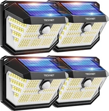 4 Luz LED Solar Para Exterior Con Sensor De Movimiento Jardin Patio Casa Lampara