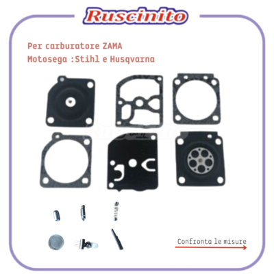 KIT RIPARAZIONE GUARNIZIONI MEMBRANA 224044 CARBURATORE ZAMA RB 149 - Foto 6