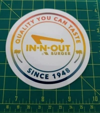 In N Out Burger Decal Sticker (Quality You Can Trust Since 1948) Rainbow New INO