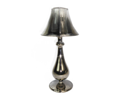 Kerzenständer Rauchglas schwarz Abat-jour D.13 H.28 cm Dekoration Einrichtung