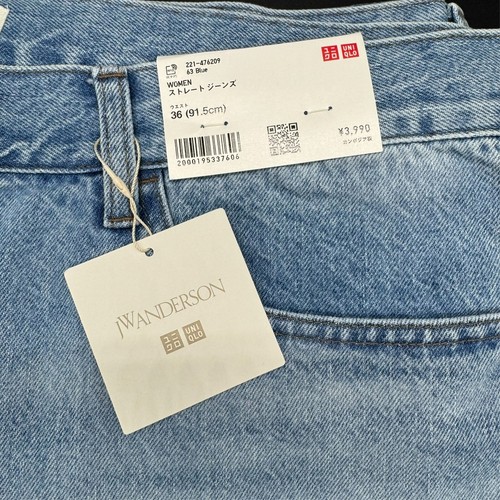 UNIQLO JW ANDERSON Proste dżinsy 21-36 cali 3 kolory damskie z Japonii 476209 nowe - Zdjęcie 9 z 12