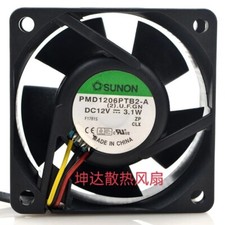 SUNON PMD1206PTB2-A 12V 3.1W 6025 6CM 3-Wire Cooling Fan