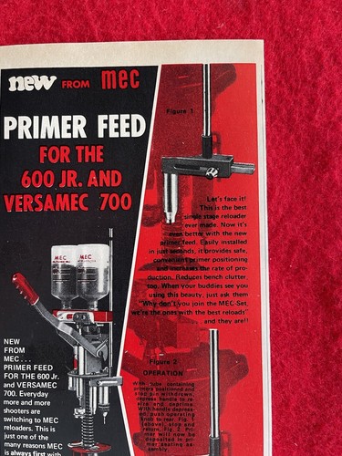 Vintage 1972 Print Ad MEC Primer Feed 600 Jr. & Versamec 700 Reloaders - Picture 3 of 7