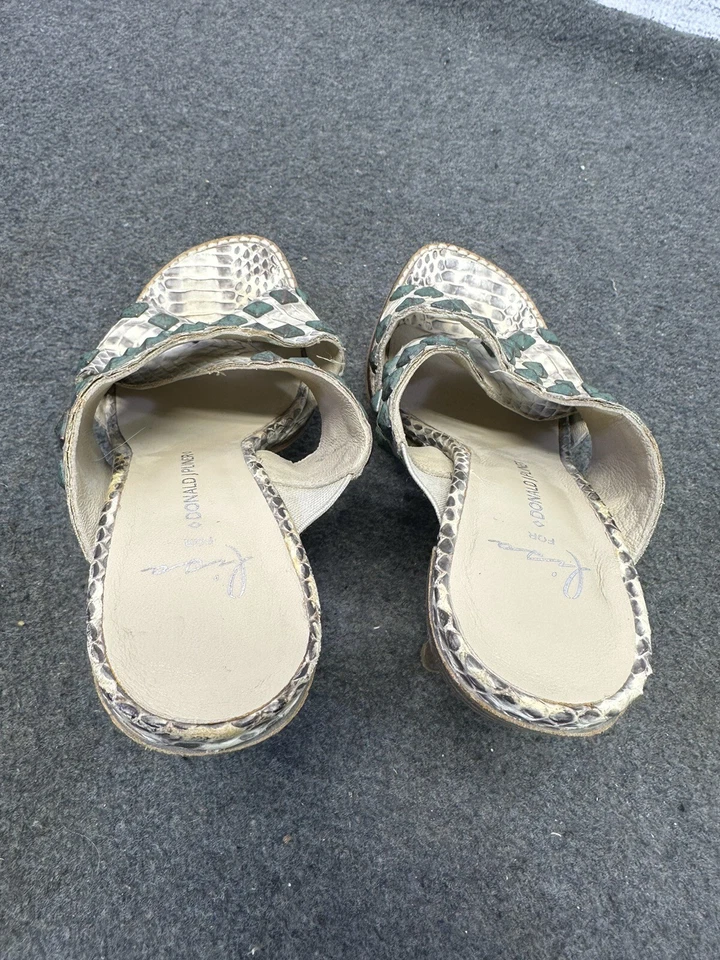 Donald J. Pliner X Lisa (Pliner) Marfil Tachonado Serpiente Tacón Stilleto Talla 6.5 Foto 4 de 4