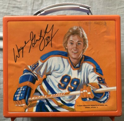 Wayne Gretzky 1980s Edmonton Oilers Aladdin plastic lunch box w